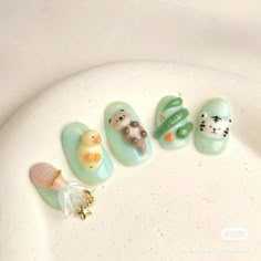 Kawaii Nail Art, Animal Nail Art, Queen Nails, Nail Art Studio, Fantasy Nails, Beauty Nails Design, Pretty Gel Nails, Really Cute Nails