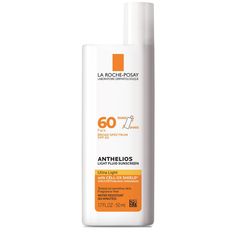 Anthelios Ultra Light Face Sunscreen Fluid SPF 60 is a multi-award winning facial sunscreen that provides broad spectrum SPF 60 UVA/UVB protection from rays that may contribute to skin damage and premature aging of the skin. This Anthelios face sunscreen has a lightweight, fast-absorbing texture that provides a non-whitening, matte finish. Formulated with Cell-Ox Shield technology + antioxidants, this sunscreen for face is suitable for all skin types, ideal for normal to combination skin and hel La Roche Posay Sunscreen, Gentle Facial Cleanser, Moisturizer For Oily Skin, Facial Sunscreen, Body Sunscreen, Sunscreen Spf 50, Best Skincare Products, Sunscreen Lotion, Moisturizer With Spf