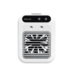 an air conditioner that is white and black