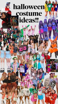 a collage of halloween costumes with the words, halloween costume ideas