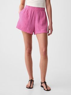 Crinkle Gauze Pull-On Shorts | Gap Spring Capsule, Easy Breezy, Petite Size, New Woman, Toddler Boys, Feel Like, Gap, White And Black