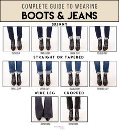 Mode Edgy, Boots And Jeans, Ankle Boots With Jeans, How To Wear Ankle Boots, Look Boho Chic, Jeans Outfit Summer, Types Of Jeans, Cuffed Jeans