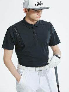 Composition : See detailed pageColor : greenCountry of Origin : Republic of Korea Black Graphic Print Top For Golf, Black Short Sleeve Polo Shirt For Golf, Casual Black Golf T-shirt, Casual Black T-shirt For Golf, Black Cotton T-shirt For Golf, Cool T Shirts, Active Wear, Composition, Mens Outfits