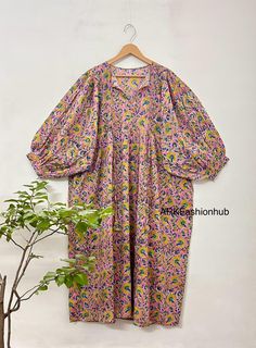 Indian Hand Block Printed Cotton Dress, Beautiful Dress, Comfortable Maxi Dress, Bohemian Dress, Hippie Dress, Floral Animal Bird Print Dress, Vintage Gown Dress, Unique Women Dress, Women Wear Stylish Summer Dress, Evening Dress, Comfortable Dress,  Indian Artisan Dress, Handmade Dress, Traditional Dress, Vegetable Dye, Natural Dye, Wooden Dye, Mini Midi Dress, Easy Wear Dress, Soft Cotton Dress, Gifts For Her Wearing This Hand Block Print Beautiful Dress, Which is Made Of Soft Pure Cotton Gauz Multicolor Printed Dresses For Vacation, Patterned Printed Dresses With Relaxed Fit, Relaxed Fit Printed Patterned Dresses, Multicolor Cotton Dress With Relaxed Fit, Pink Floral Print Dress With Relaxed Fit, Relaxed Fit Patterned Printed Dresses, Spring Beach Dresses With Printed Motifs, Multicolor Printed Maxi Dress For Spring, Multicolor Printed Motifs Maxi Dress For Spring