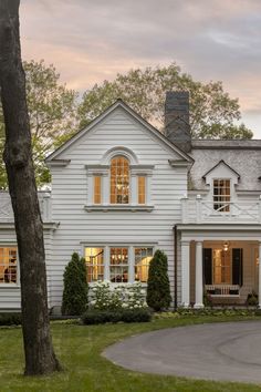 a large white house with lots of windows