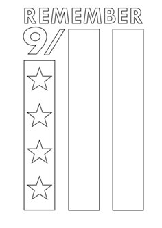 an american flag coloring page with the number nine and five stars on it, as well as