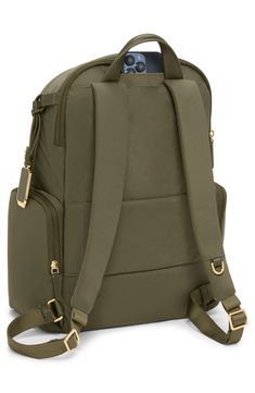 This travel-ready backpack features a handy Add-A-Bag sleeve for sliding onto suitcases along with a durable nylon design and well-organized interior. Top carry handle; adjustable backpack straps Two-way top-zip closure Exterior front zip pockets; side zip pocket; back smartphone pocket; back luggage sleeve Interior zip pockets; padded laptop pocket Nylon/leather Imported This bag includes Tumi Tracer®, an exclusive, complimentary program that helps reunite lost or stolen bags with their rightfu Modern Backpack With Adjustable Strap For Travel, Versatile Backpack For Trips With Zipper Closure, Nylon Backpack With Luggage Sleeve, Versatile Standard Backpack With Adjustable Strap, Nylon Backpack Luggage With Zipper Closure, Versatile Backpack-style Luggage With Adjustable Strap, Versatile Backpack Luggage With Adjustable Strap, Versatile Standard Backpack Luggage With Zipper, Versatile Standard Backpack Luggage With Zipper Closure