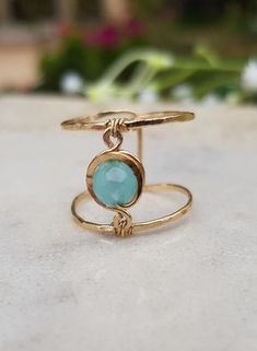 Bohemian jewelry / Dainty Chalcedony Ring / Minimal Ring / Aqua Blue Rings / Gold Ring Solid / Aqua Blue Ring / Gemstone Gold Filled 14k Ring / Birthstone Turquoise Ring   #goldjewelry #bridalring Turquoise Jewelry Rings, Wire Crystal, Ring Minimal, Minimal Ring, Chalcedony Ring, Blue Ring, Ring Birthstone, Diy Wire Jewelry, Rings Gold