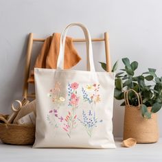 "Vintage Wildflowers Tote Bag, Floral Tote Bag, Shoulder Bag, Wildflower Tote Bag, Mothers Day Gift, Garden Bag, Plant Women Tote Bag Welcome to ComfortTeeStore  Great to see you here. In ourstore, you can find your dream style. 📌Product Description 100% Cotton Material. Standard Size Bag Standard Length (21\") Self-fabric handles Reinforces at stress points for extra durability 📌 Product Size  Measurements -> 15\"W x 16\"H Tolerance -> +/- 1 📌Care Instructions * Wash item inside out in cold Everyday Rectangular Bag With Plant Print, Beige Flower-shaped Canvas Bag For Daily Use, Rectangular Bags With Plant Print For Daily Use, Botanical Rectangular Canvas Bag For Daily Use, Botanical Style Rectangular Canvas Bag For Daily Use, Botanical Style Canvas Bag For Daily Use, Botanical Flower Shaped Bags For Daily Use, Botanical Flower-shaped Bag For Daily Use, Botanical Flower-shaped Bags For Daily Use