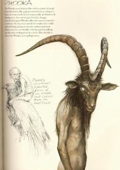 an animal with long horns standing in front of a page from the book animals of africa