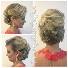 Penteado cabelo curto. Moicano modernizado. cabelo cabeleireiro(a) stylist / visagista Haircut Curtain, Easy Bun, Hairdos For Short Hair, Wedding Hairstyles Half Up Half Down