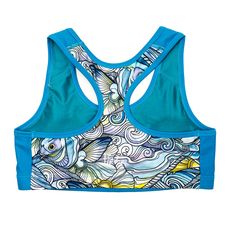 With its polished silhouette and playful print, this sports bra is just as suave yet spirited as the woman who wears it. Not only does it offer capable support suitable for all kinds of activities, this bra is also versatile enough to be your next daily driver… With a bra this comfortable, we sure won’t hold it against you for wearing it any day of the week, no sports required! Pair the Sports Bra with the matching Signature Legging for the ultimate Fishe look!DETAILS UPF 40 Removable Padding Co Moisture-wicking Racerback Sports Bra For Swimming, Blue Racerback Sports Bra For Swimming, Day Of The Week, Paradise, Sports Bra, Bra, Sports, How To Wear