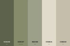 the color scheme for an interior paint scheme in shades of green, beige and grey