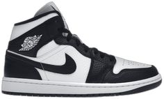 Panda Jordan 1s, Panda Jordans, Jordan 1 Mid Split, Jordan 1s Mid, Jordan 1 Panda, Black And White Jordans, Pinterest Branding, Jordan Mid, Baby Batman