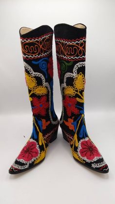 Hey, I found this really awesome Etsy listing at https://www.etsy.com/listing/679076661/suzani-boots-knee-size-boots-leather Luxury Embroidered Black Boots, Bohemian Knee-high Boots For Festivals, Bohemian Embroidered Boots For Festival, Traditional Fitted Boots With Floral Embroidery, Traditional Embroidered Boots For Festival, Traditional Embroidered Festival Boots, Traditional Multicolor Embroidered Boots, Handmade Bohemian Festival Boots, Traditional Black Embroidered Boots