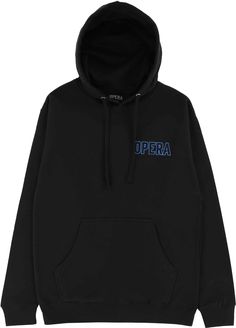 Opera Outline Embroidery Hoodie - black Black Cotton Hoodie With Embroidered Logo, Black Hoodie With Embroidered Logo, Black Hoodie With Embroidered Logo For Winter, Outline Embroidery, Embroidery Hoodie, Black Hoodie, Sweater Hoodie, Low Price, Pullover Hoodie