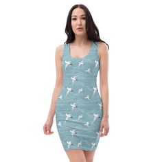 Make a statement and look fabulous in this all-over printed, fitted dress.  * 82% polyester, 18% spandex * Fabric weight: 6.78 oz/yd² (230 g/m weight may vary by 5% * Made with smooth, comfortable microfiber yarn * Material has a four-way stretch * Blank product components sourced from China This product is made especially for you as soon as you place an order, which is why it takes us a bit longer to deliver it to you. Making products on demand instead of in bulk helps reduce overproduction, so thank you for making thoughtful purchasing decisions! Please note: items manufactured through a third party such as Printful, Printify, and other companies are custom items and cannot be returned or exchanged due to incorrect selection of size, color, other instances within control of the buyer. Bird Shirt, Especially For You, Dress Clothes For Women, Spandex Fabric, Custom Items, G M, Fitted Dress, On Demand, Print Dress