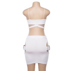 Size:S,M,LColor:White,BlackNeckline:Condole BeltSleeve Length:SleevelessWaistline:High WaistElasticity:Slightly StretchyPocket:NoPattern Type:Solid Color,Pure ColorTwo Pieces Set Length:ShortSeason:Spring,Summer,Autumn,WinterOccasion:Casual,Street,Club Spaghetti Strap Crop Top, Black Person, Short Skirt, Two Piece Sets, Pure Color, Two Pieces, Spaghetti Strap, White And Black, Spaghetti