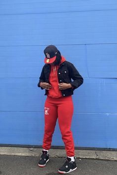 Fitted Red Outerwear For Streetwear, Fire Red 4s Outfit Baddie, Red Air Jordan 4 For Streetwear, Bred 4s, Red Sporty Streetwear Hoodie, Urban Red Hoodie For Streetwear, Bred 4