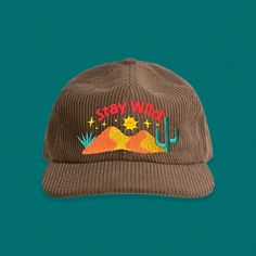 stay cool, stay wild. Embroidered directly onto a super soft corduroy hat, that's sure to become your new favorite. Please note: these hats are somewhere in between a flat bill and a curved bill. The brim can bend quite a bit to suite your preference. Hat specs: Lower profile, unstructured six panel Adjustable fastener with metal clasp, tonal under-peak lining Mid weight Flat Peak 100% cotton One size fits all I understand that it's hard to know if a hat fits until you try it on, I accept return Summer Granola Flat Bill Hats, Trendy Corduroy Snapback Hat, Corduroy Hat, Hat Fits, Stay Wild, I Understand, It's Hard, Stay Cool, One Size Fits All