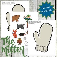 the mitten is cut out and ready to be used as an activity for children