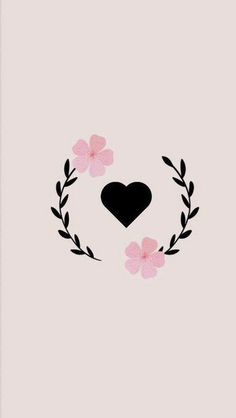 a heart surrounded by flowers and leaves on a pink background with the words i love you