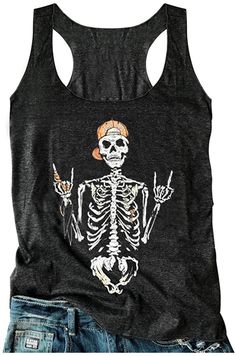 PRICES MAY VARY. ✦ Tank Tops Material:80%Cotton+20%Polyester,Soft Comfortable ,High Quality Boutique, Constructed of a light weight,soft poly cotton fabric that gently drapes around your figure. ✦ Tank Tops Features:Halloween Skull Graphic Tank Tops,Trendy Vintage Halloween Skull Print Tanks Vest,Summer Casual Basic Sleeveless Tee Shirts,Hawaii Beach Loose Racerback Vest Cami,Summer Holiday Relaxed Crew Neck Tank Tops Clothing ✦ Tank Tops Occasion: Suggest to Tuck it Into Leggings or Jeans Get a Diy Workout Tank, Tank Tops Summer, Graphic Tank Tops, Sleeveless Tee, Summer Tank Tops, Vintage Graphic, Workout Tank Tops, Trendy Tops, Racerback Tank Top