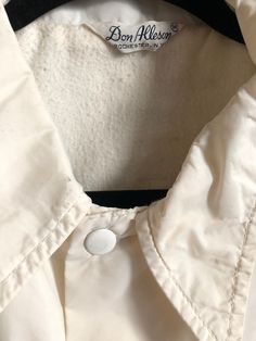 "Vintage 1960's Custom Don Alleson Embroidered Windbreaker \"Pat's Bar\" Pocket Reads Name : Bob Ramey (See Photos) White windbreaker material has off-white discoloration (See Photos) Tag Reads Men's Size : Medium Willing to Answer Any and All Questions about Items. All Items Sold AS IS. No Refunds. No Returns. Note* Items are not laundered unless adopted personally before selling, to reduce costs & to help combat the ongoing drought in California. For More Photos & Other Items Visit : D White Windbreaker, White Shorts, 1960s, Off White, Womens Shorts