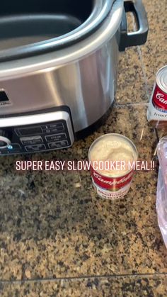 an easy slow cooker meal is ready to be made in the crock pot