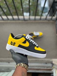 Custom Wu-Tang Themed AF1s . This price includes purchasing the sneakers. All Adult sizes are for both Men and Women. All prices are USD. Color Shade of shoe may vary on screen versus in person and under different lighting. All shoes are Made to Order and turnaround for completion is 4-6 weeks per shoe. Modern Yellow Sneakers For Streetwear, Modern Yellow Sneakers With Boost Midsole, Modern Yellow Custom Sneakers For Sports, Modern Custom Yellow Sneakers For Sports, Modern Yellow Custom Sneakers With Boost Midsole, Modern Yellow Low-top Sneakers, Modern Yellow High-top Custom Sneakers, Modern Yellow Custom Sneakers With Contrast Sole, Modern Custom Yellow Sneakers With Contrast Sole