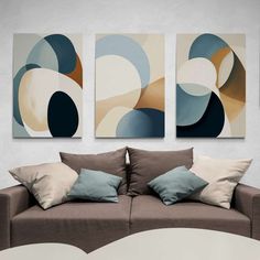 tableau triptyque abstrait moderne pour salon Tableau Design, Tableau Art, Art Painting, Anime, Design, Art