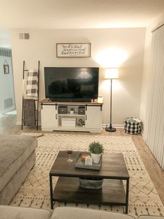 the living room is clean and ready for us to use in its new owner's home