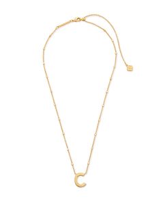 No need to spell it out...The Letter C Pendant Necklace in Gold is sure to be a new favorite. Featuring your initial, or your bestie's, or your crush's (we won't tell), wear a personalized reminder designed with our signature etched detail. Trendy Initial Pendant Necklace With Clavicle Chain, Trendy Gold Pendant Initial Necklace, Kendra Scott Necklace Initial, Letter Pendant Necklace Kendra Scott, C Initial Necklace, 14k Gold Initial Pendant Necklace - Gift For Her, Letter A Pendant, C Necklace, C Initial