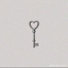 a drawing of a key with a heart on the end and a lock in the middle