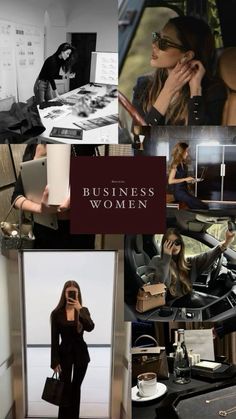 a collage of photos with women in business attire