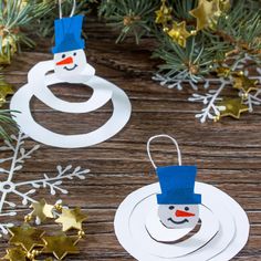 paper snowman ornament craft for kids to make