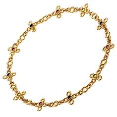 Chanel Gemstone Gold Choker Necklace 0000019 Vintage Chanel Jewelry, Radiate Confidence, Gold Choker Necklace, Yellow Gold Setting, Chanel Jewelry, Chanel Vintage, Gold Choker, Complementary Colors, Fine Jewellery Necklace