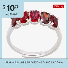 Ring Style: BandsFeatures: In A Gift Box, Personalized, Nickel Free, AdjustableStone Cut: OvalStone Millimeter Measurement: 4 Mm Length, 6 Mm WidthMetal Color: Silver ToneBand Width: 2mmCare: Wipe CleanStone Type: 1 Cubic Zirconia, 4 CrystalBirthstone: January BirthstoneMetal: Pure Silver Over BrassCountry of Origin: Imported Adjustable Cubic Zirconia Birthstone Ring Gift, Adjustable Sparkling Stones Jewelry For Promise Ring, Adjustable Crystal Ring With Sparkling Stones For Gift, Adjustable Jewelry With Sparkling Stones For Promise Ring, Adjustable Fine Jewelry For Birthday, Adjustable Fine Jewelry For Birthdays, Adjustable Gemstone Party Rings, Rings Bands, Brass Band