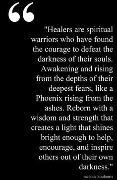 a quote with the words, heals are spiritual warriors who have found the courage to def