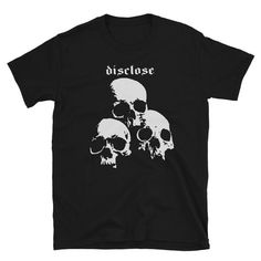 Japanese dbeat masters DISCLOSE rare shirt design from the Besthoven split record.Rare design! Printed on quality Gildan shirtsBlack shirt. Off white print.Available sizes: S - 2XL100% Pre-shrunk ring-spun cotton Skull Screen Print T-shirt For Concerts, White Grunge Shirt For Concert, White Skull Print Alternative T-shirt, Alternative White T-shirt With Skull Print, Band Merch Shirt With Skull Print For Streetwear, Band Merch Skull Print Shirt For Streetwear, White Short Sleeve Shirt With Band Logo, White Band Merch Shirt With Logo, Alternative Style Pre-shrunk White T-shirt