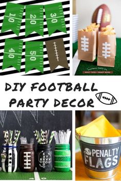 diy football party decor with free printables for the top and bottom half