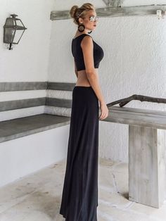 15% OFF Black Viscose with See Through Detail Maxi Dress  - #95022 Fitted Rayon Maxi Skirt, Black Sleeveless Rayon Maxi Dress, Fitted Black Rayon Maxi Dress, Solid Long Skirt Dress For Vacation, Solid Sleeveless Rayon Maxi Dress, Black Floor-length Maxi Skirt For Summer, Maxi Dress Winter, Hooded Cardigan, Turtle Neck Dress