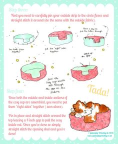 the instructions for how to make a cat bed