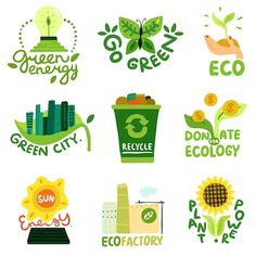 green energy badges and emblems on white background stock photo - 549782