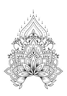 a black and white drawing of a flower with lots of leaves on the petals,