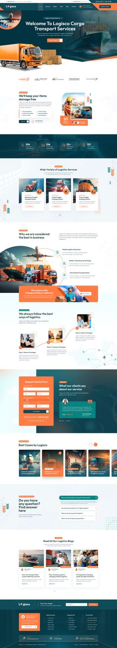 Logisco - Transportation & Logistics Business Figma Template Web Design Modern, Webpage Design Layout, Logistics Business, Transportation Logistics, Logistics Design, Transport Logistics, Ui Design Principles, Minimalist Web Design, Web Design Examples