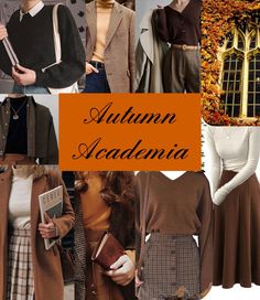 Autumn Academia mystery box thrifted clothing bundle! Picks in box are autumn academia style!  Soft sweaters, cardigans, fancy casual trousers, simple and chic jewelry, knit sweaters, plaid blazers, skirts, blouses, plaids, burnt oranges, warm tones, oranges, soft browns, and dark tones only etc! Please pick your size from the drop down choices! Each bundle mystery box will include 2, 3, 5, 8 or 10 random and unique clothing pieces that match the autumn academia aesthetic. Will be a mix of pants, tops, sweaters, cardigans, jackets, etc! We do try to pick pieces that are mixed fabrics such as leather, velvet, cotton, knit, tweed, etc!  We may add accessories as extras!  Please note clothing is pre loved and vintage, they may have normal wear such as light pilling, marks, wrinkling from stor Fall Classic Style, Orange Autumn Outfit, Warm Autumn Outfits Aesthetic, Burnt Orange Pants Outfit, Autumn Academia Aesthetic, Soft Autumn Clothes, Autumn Pallet, Dark Academia Aesthetic Clothes, Vintage Outfits For Women