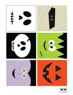 four different types of halloween masks