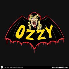 a woman with her mouth open and the word ozzy on it