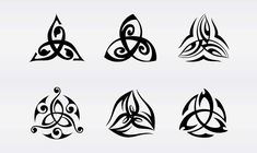 a set of nine different designs in black and white, each with an individual's initials